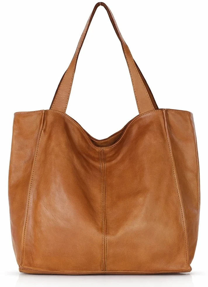 PELLE LAVATA Moteriška Odinė ShopperBag A4 Senovinis Išvaizda Minimalistinė