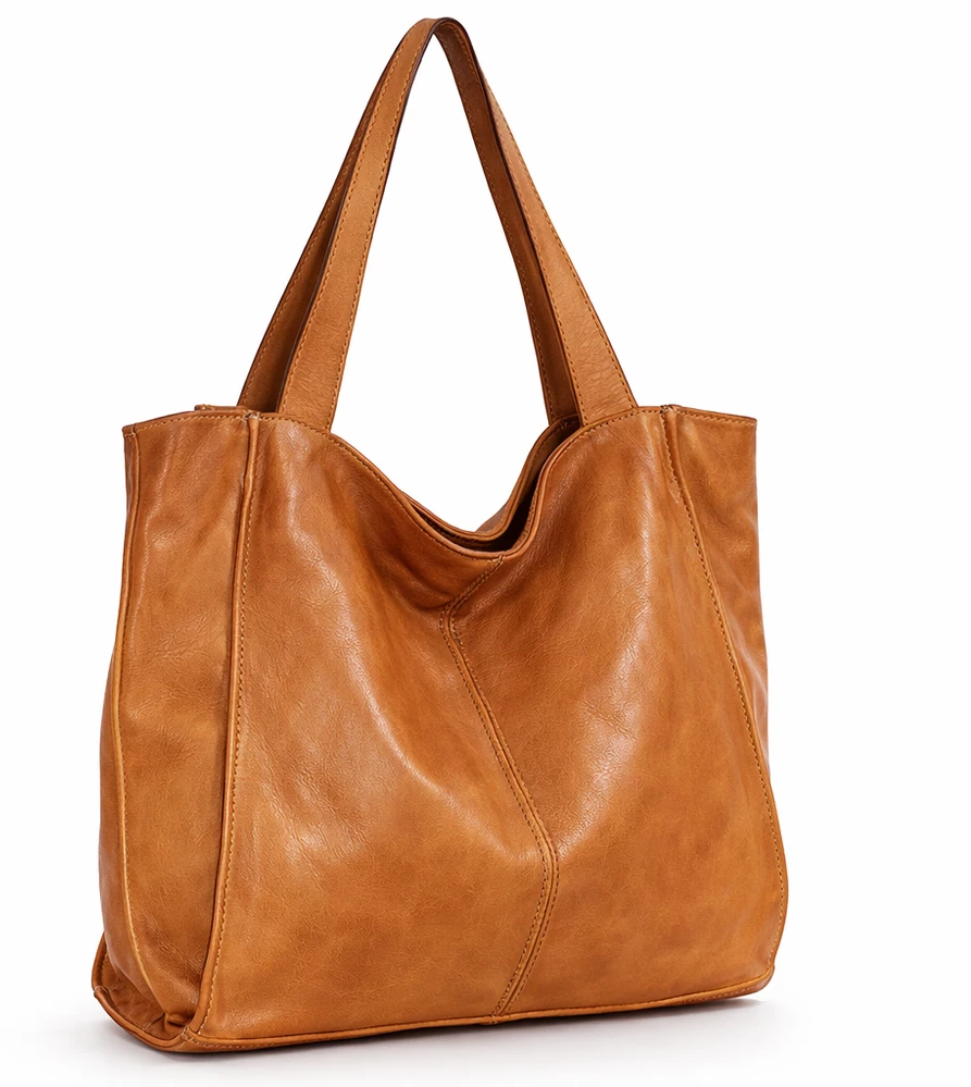 PELLE LAVATA Damska Skórzana Torebka ShopperBag A4 Old Look Minimalistyczna