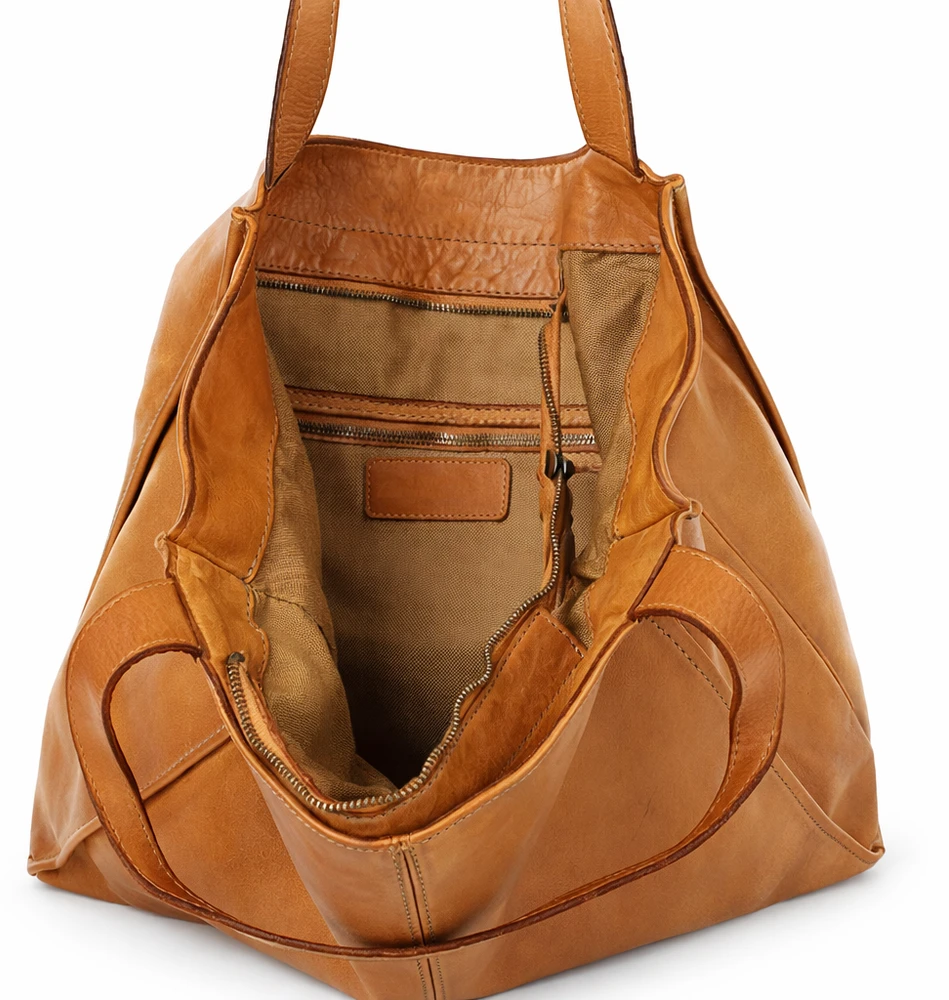 PELLE LAVATA Damska Skórzana Torebka ShopperBag A4 Old Look Minimalistyczna