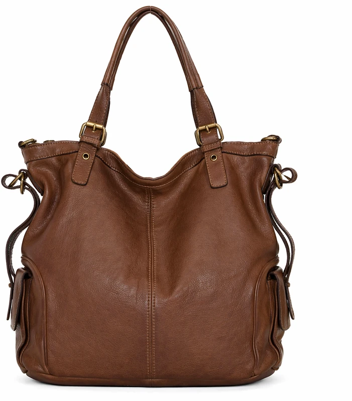 PELLE LAVATA Damska Skórzana Torebka ShopperBag A4 Duża Vintage Klasyczna