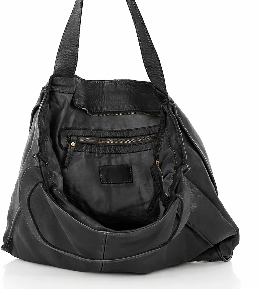 PELLE LAVATA Damska Skórzana Torebka ShopperBag A4 Old Look Minimalistyczna