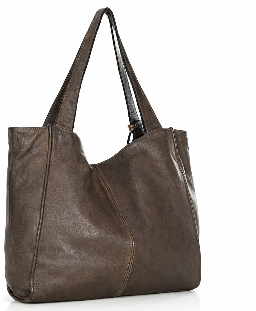 PELLE LAVATA Damska Skórzana Torebka ShopperBag A4 Old Look Minimalistyczna