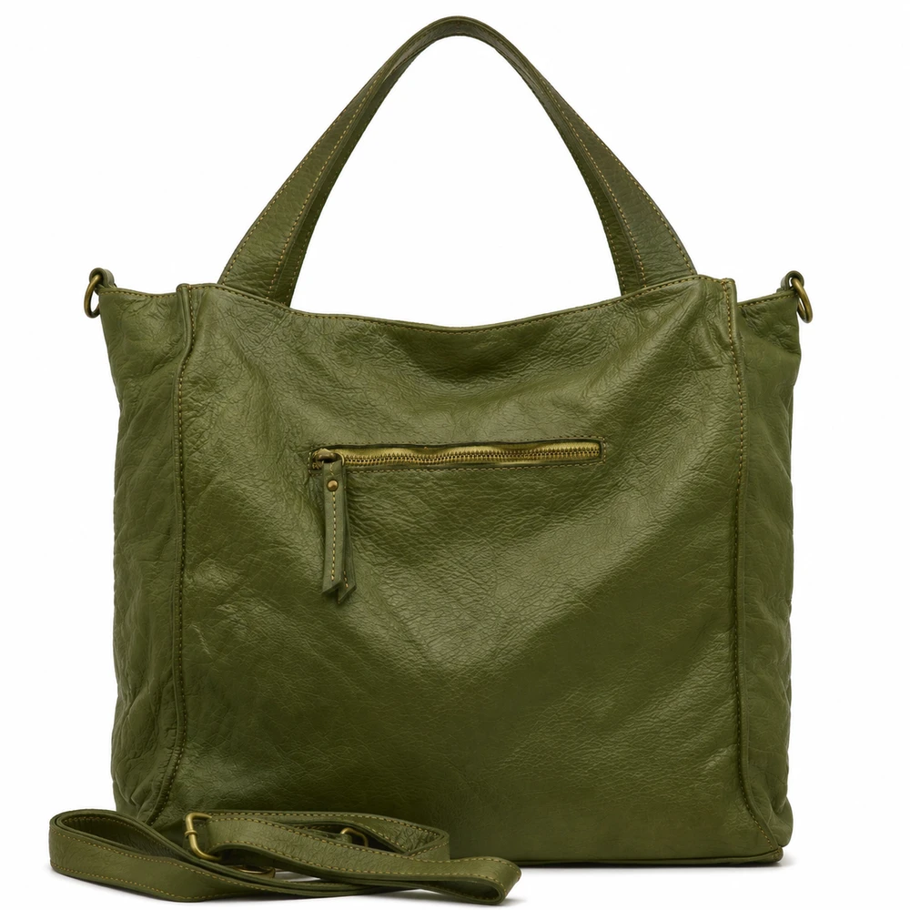 PELLE LAVATA Damska Skórzana Torebka ShopperBag A4 Old Look Minimalistyczna