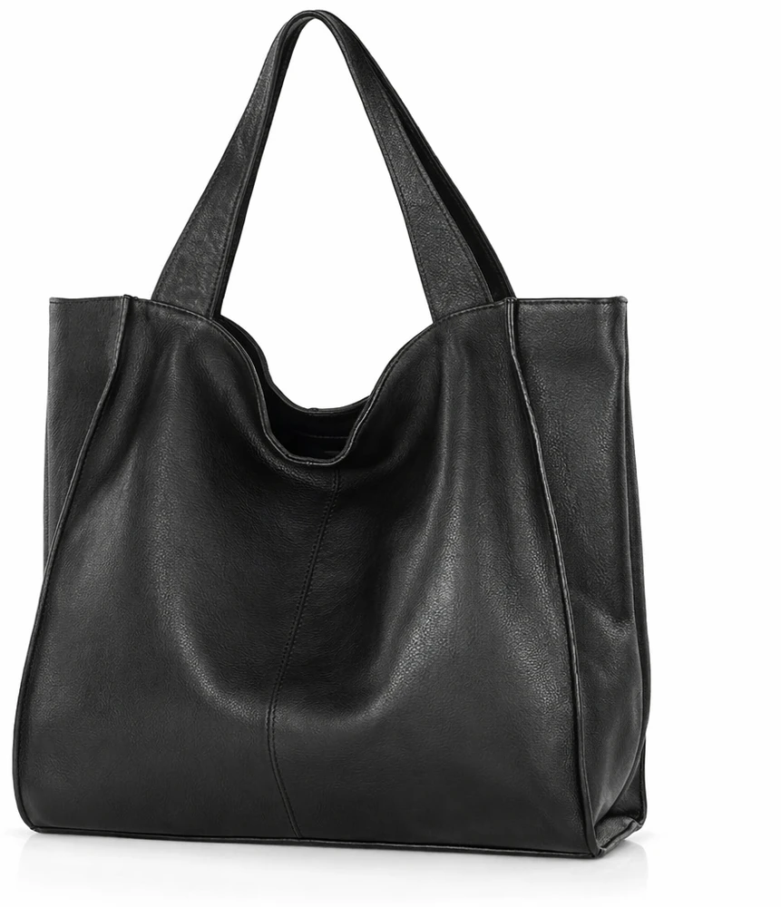 PELLE LAVATA Damska Skórzana Torebka ShopperBag A4 Old Look Minimalistyczna