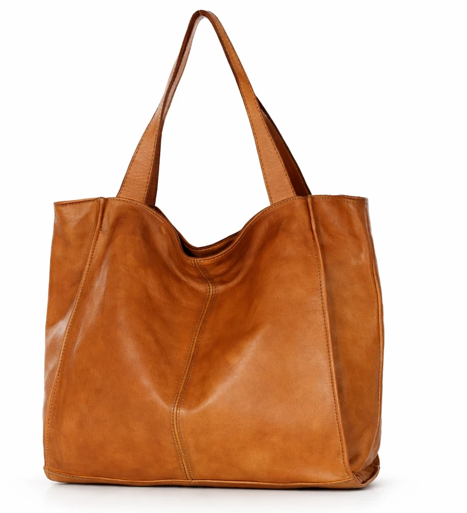 PELLE LAVATA Damska Skórzana Torebka ShopperBag A4 Old Look Minimalistyczna
