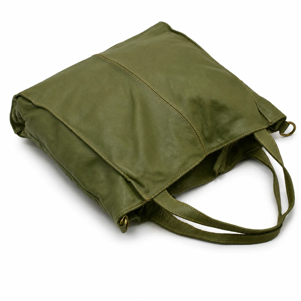 PELLE LAVATA Damska Skórzana Torebka ShopperBag A4 Old Look Minimalistyczna