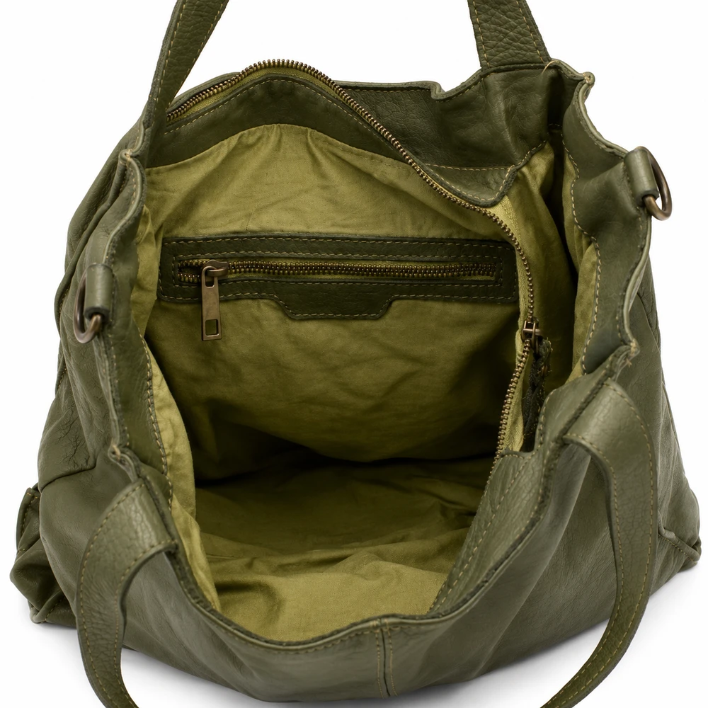 PELLE LAVATA Damska Skórzana Torebka ShopperBag A4 Old Look Minimalistyczna