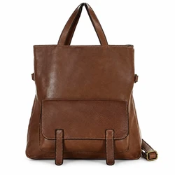 PELLE LAVATA Odinė Rankinė-Plecakas 2in1 A4 Moteriška Vintage 3 Kišenės
