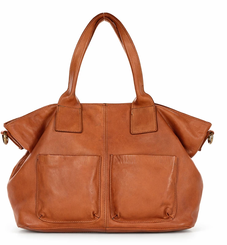 PELLE LAVATA Skórzana Torebka Shopper Bag A4 Skórzana Vintage 4 Kieszenie
