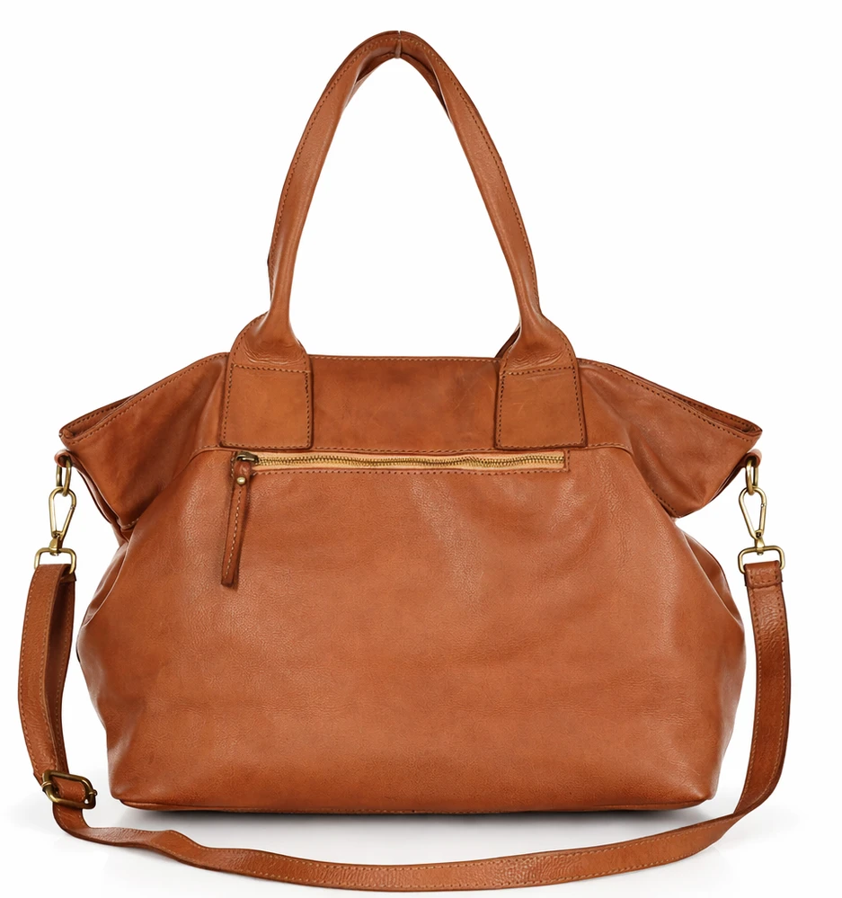 PELLE LAVATA Skórzana Torebka Shopper Bag A4 Skórzana Vintage 4 Kieszenie