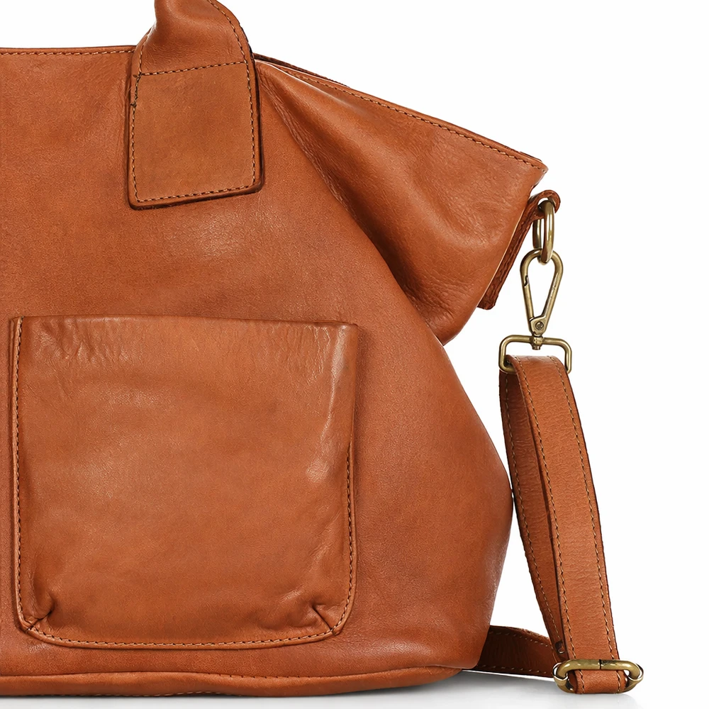 PELLE LAVATA Skórzana Torebka Shopper Bag A4 Skórzana Vintage 4 Kieszenie