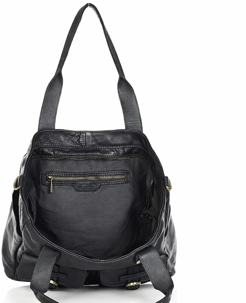 PELLE LAVATA Skórzana Torebka ShopperBag A4 Skórzana Old Look 3 Kieszenie