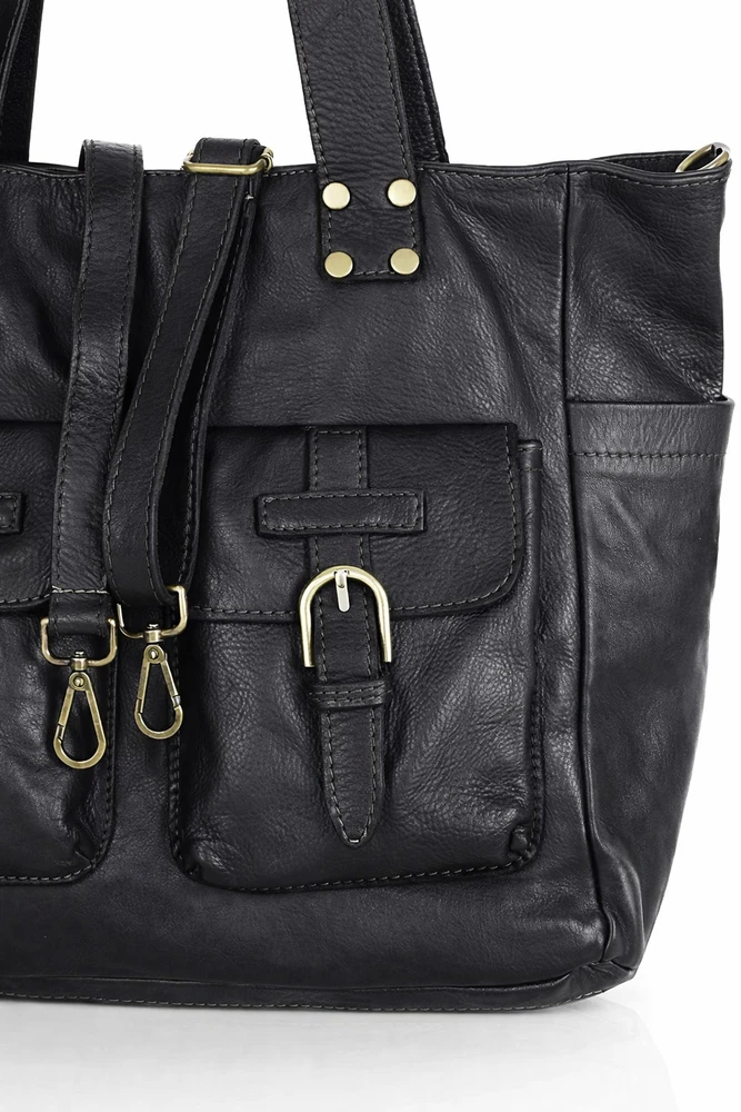 PELLE LAVATA Skórzana Torebka ShopperBag A4 Skórzana Old Look 3 Kieszenie