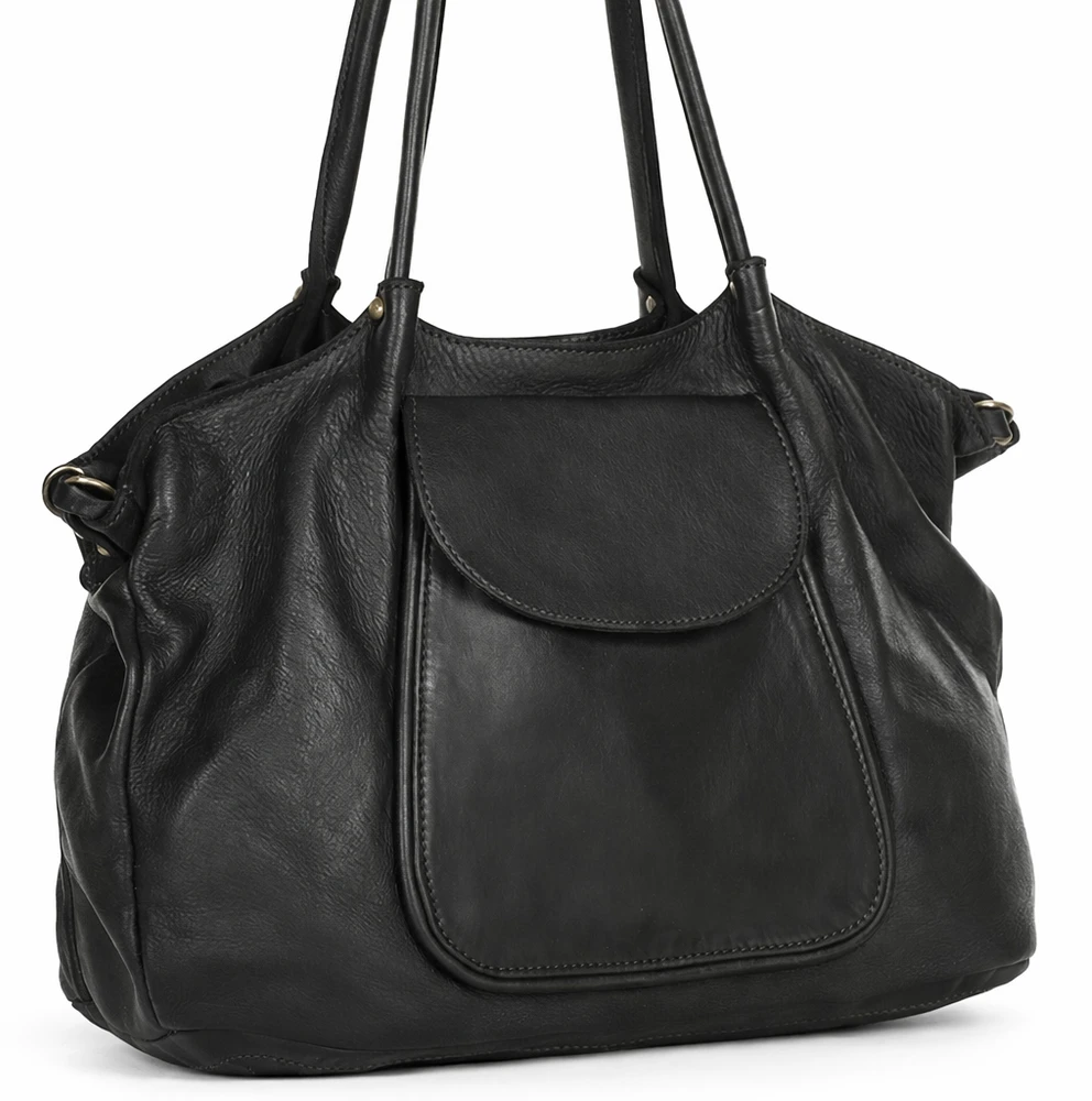 PELLE LAVATA Skórzana Torebka ShopperBag Na Ramię A4 2 Komory Duża Vintage