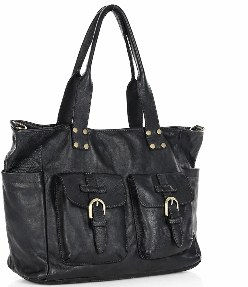 PELLE LAVATA Skórzana Torebka ShopperBag A4 Skórzana Old Look 3 Kieszenie