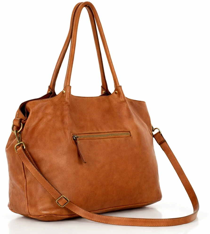 PELLE LAVATA Odinė ShopperBag Rankinė A4 2 Skyrių Didelė Vintage