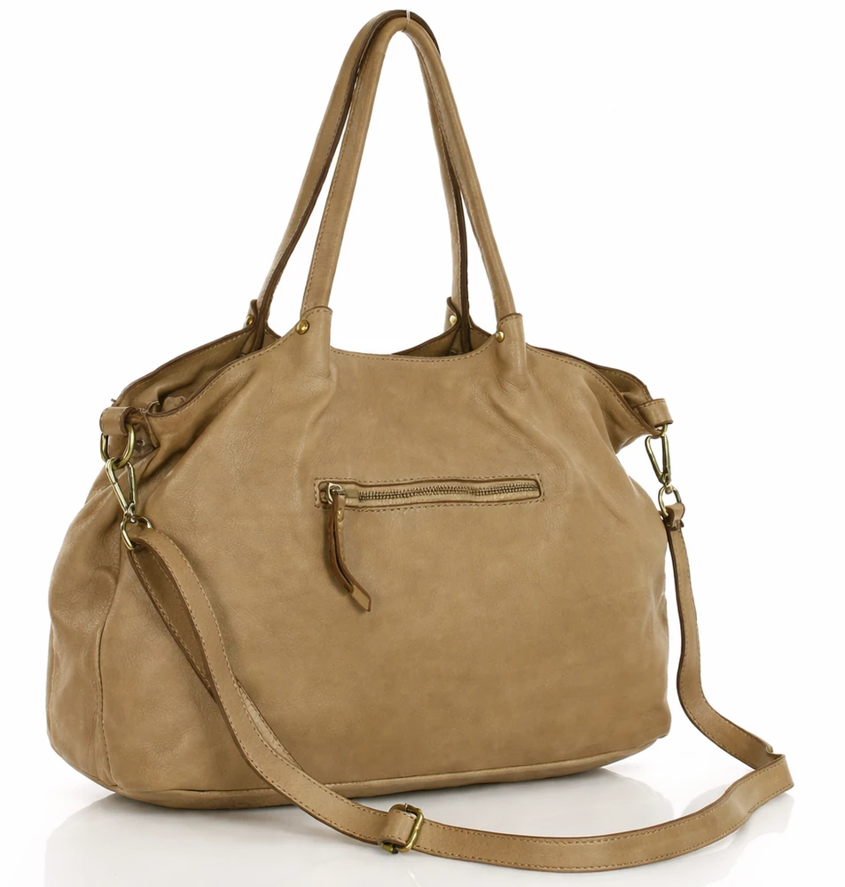 PELLE LAVATA Skórzana Torebka ShopperBag Na Ramię A4 2 Komory Duża Vintage