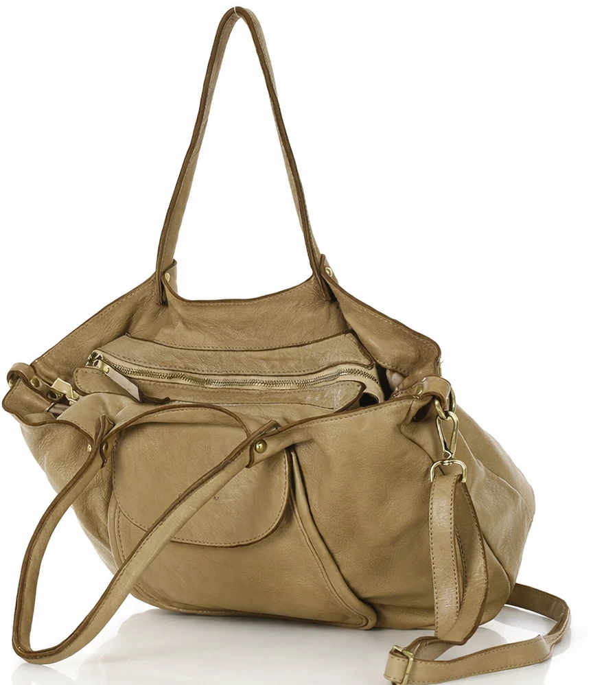 PELLE LAVATA Skórzana Torebka ShopperBag Na Ramię A4 2 Komory Duża Vintage
