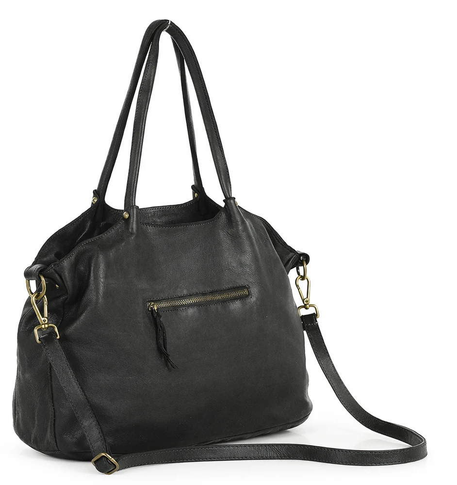 PELLE LAVATA Skórzana Torebka ShopperBag Na Ramię A4 2 Komory Duża Vintage