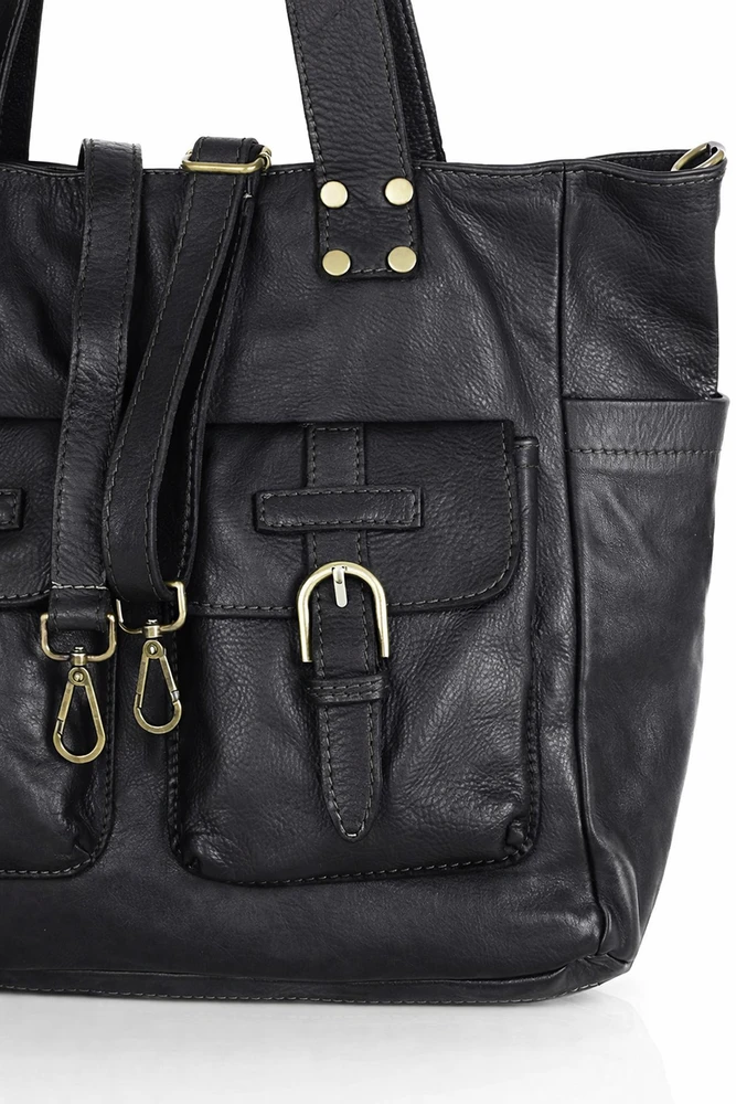PELLE LAVATA Skórzana Torebka ShopperBag A4 Skórzana Old Look 3 Kieszenie