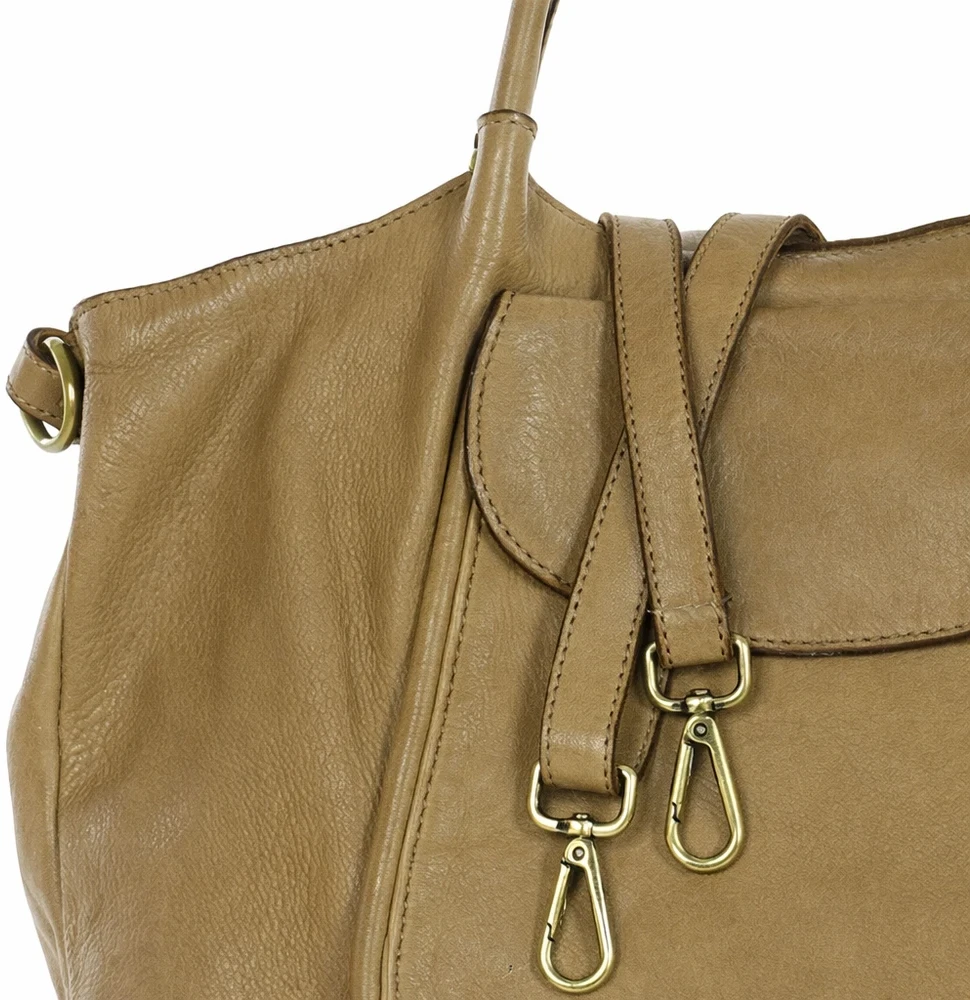 PELLE LAVATA Odinė ShopperBag Rankinė A4 2 Skyrių Didelė Vintage