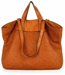PELLE LAVATA Odinė ShopperBag Rankinė A4 Pinti Vintage Didelė