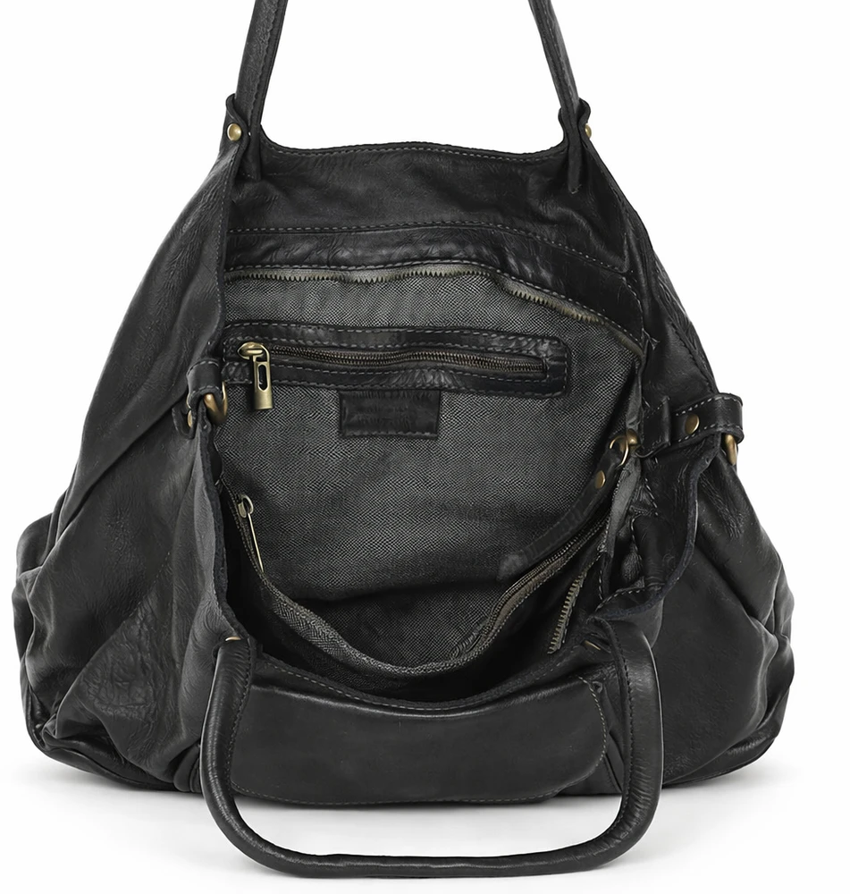 PELLE LAVATA Skórzana Torebka ShopperBag Na Ramię A4 2 Komory Duża Vintage