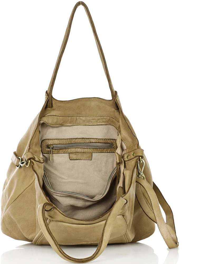PELLE LAVATA Skórzana Torebka ShopperBag Na Ramię A4 2 Komory Duża Vintage