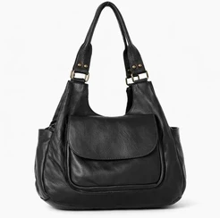 PELLE LAVATA Skórzana Torebka ShopperBag Na Ramię Vintage 3 Kieszenie