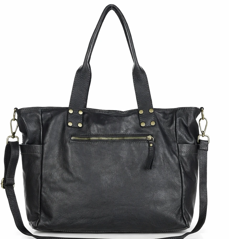PELLE LAVATA Skórzana Torebka ShopperBag A4 Skórzana Old Look 3 Kieszenie