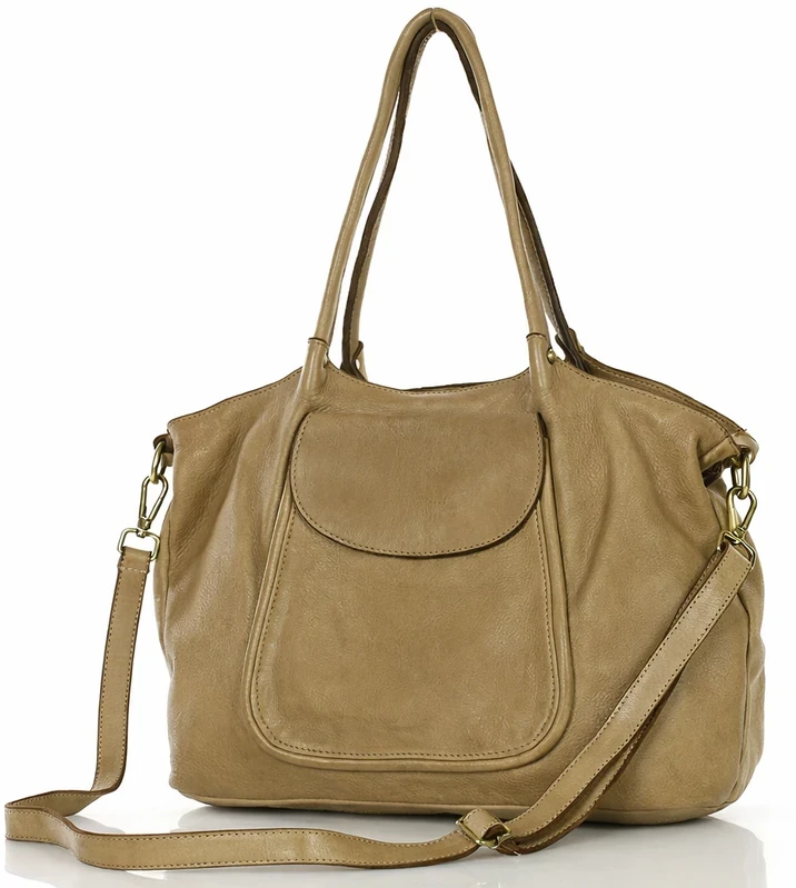 PELLE LAVATA Odinė ShopperBag Rankinė A4 2 Skyrių Didelė Vintage