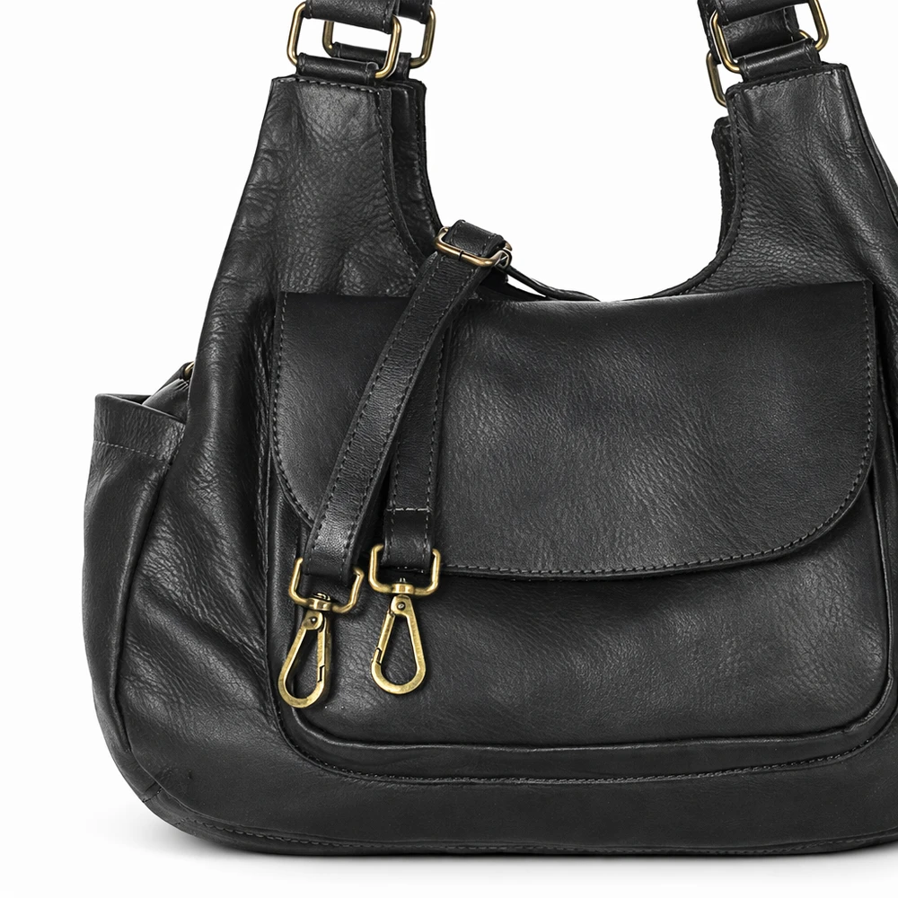 PELLE LAVATA Skórzana Torebka ShopperBag Na Ramię Vintage 3 Kieszenie