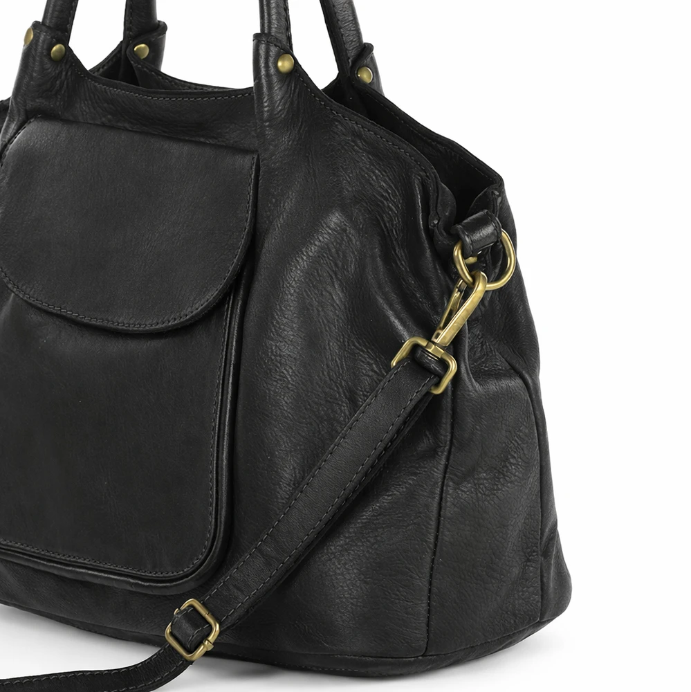 PELLE LAVATA Skórzana Torebka ShopperBag Na Ramię A4 2 Komory Duża Vintage