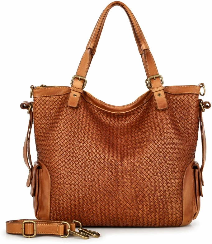 PELLE LAVATA Odinė Vintage ShopperBag Rankinė A4 Didelė Nėriniuota