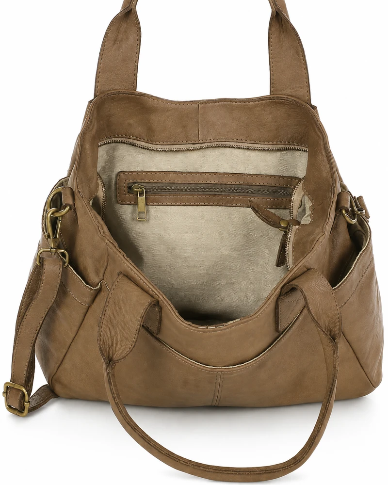 PELLE LAVATA Torebka Damska ShopperBag A4 Skórzana Na Ramię Old Look Duża