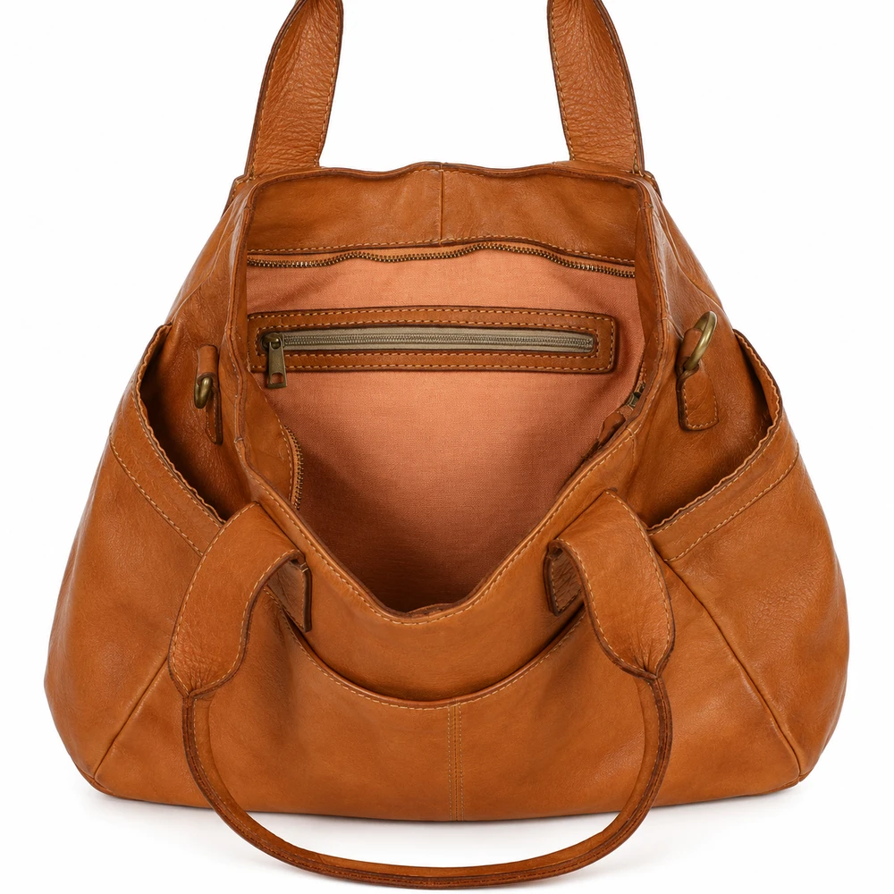 PELLE LAVATA Torebka Damska ShopperBag A4 Skórzana Na Ramię Old Look Duża