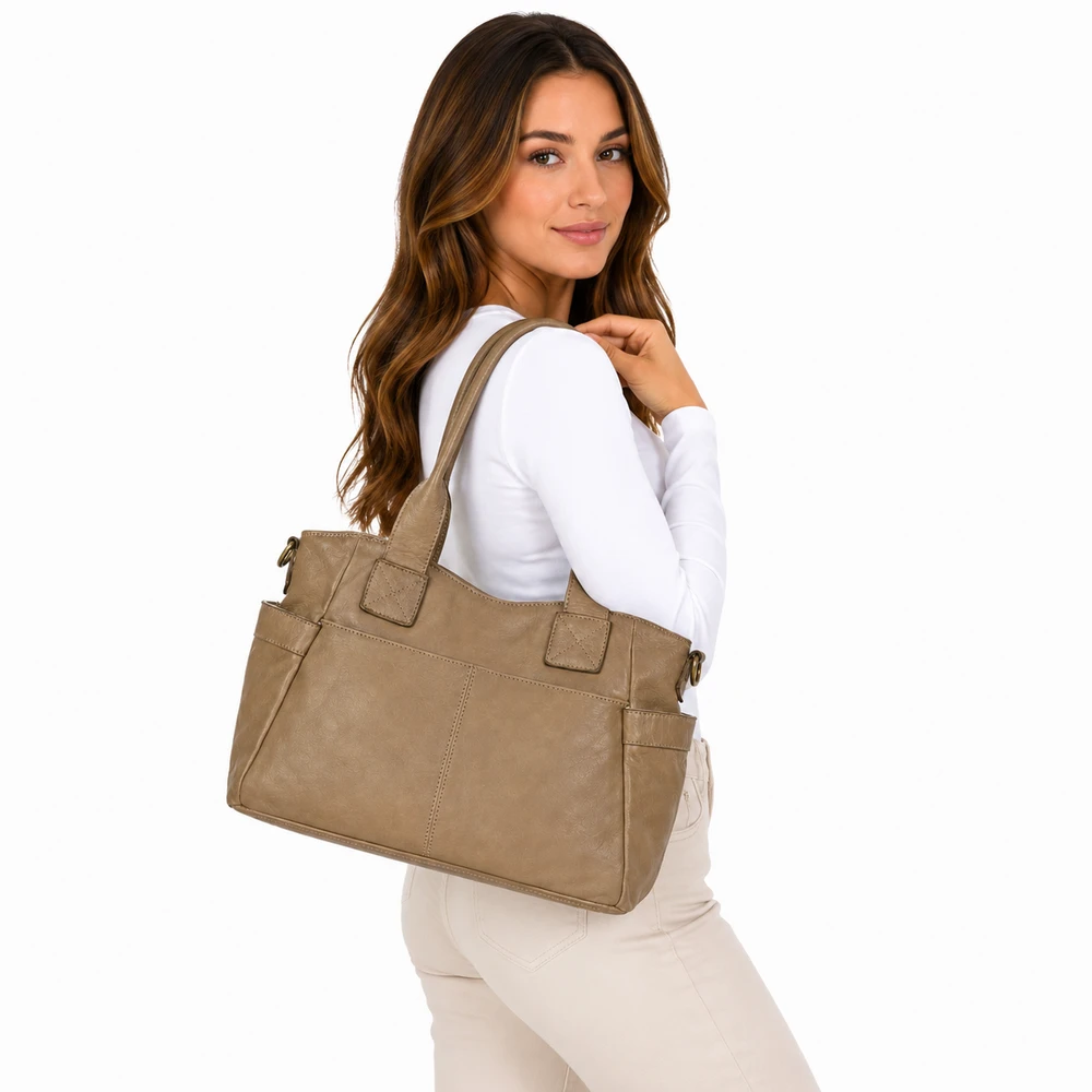 PELLE LAVATA Torebka Damska ShopperBag A4 Skórzana Na Ramię Old Look Duża