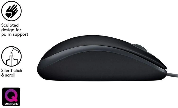Pelė Logitech B110 Silent, Juoda