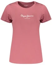 PEPE JEANS ROŽINĖ MOTERIŠKA MARŠKINĖLIAI SU TRUMPOMIS RANKOVĖMIS