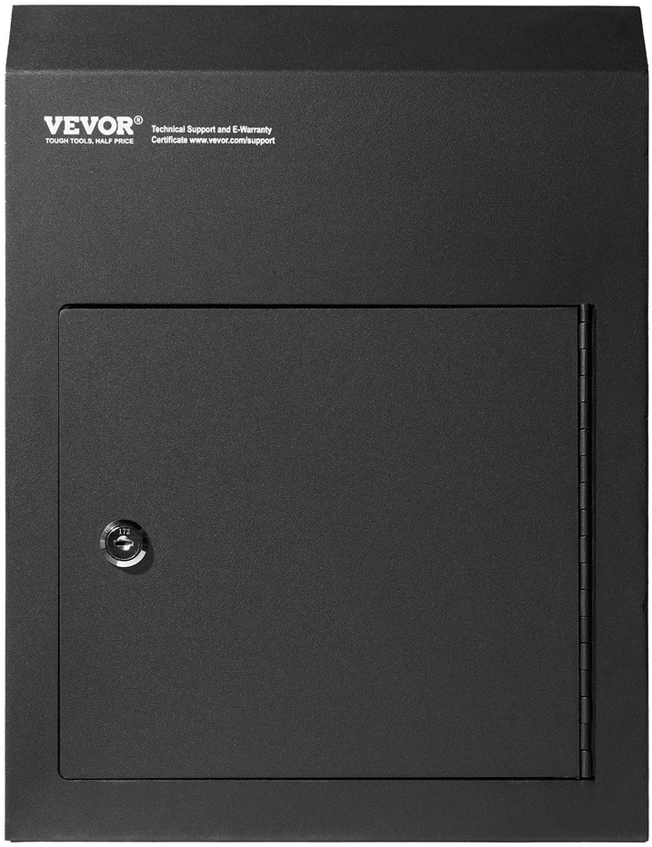 VEVOR Pašto dežutė 12x6x16" su raktu juoda