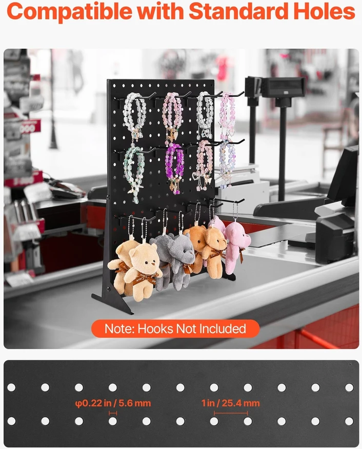 VEVOR stovo pegboard ekranas, juodas (4 vnt.)