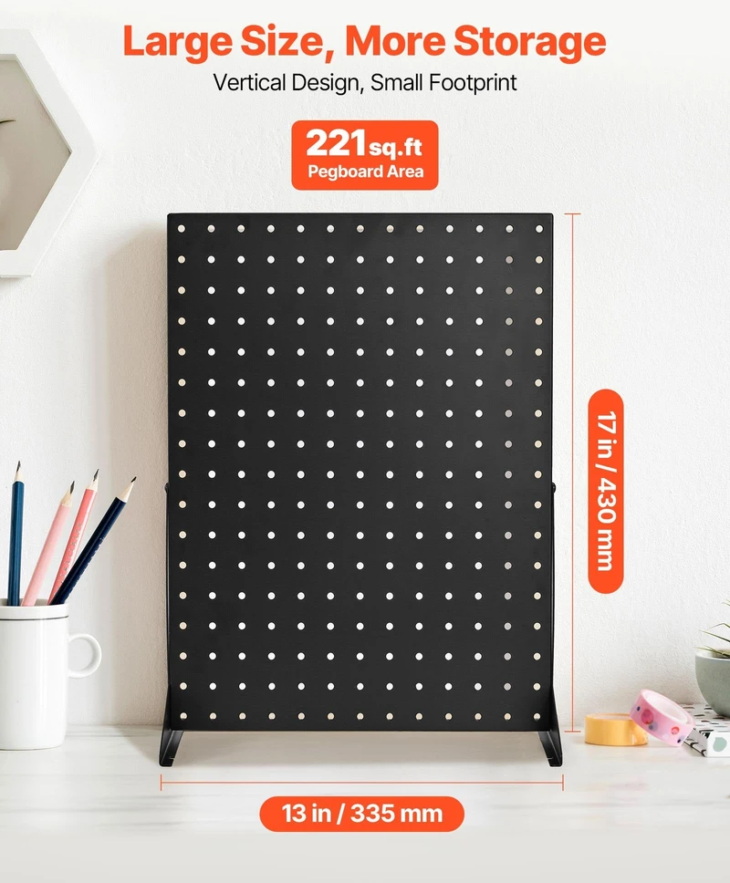 VEVOR stovo pegboard ekranas, juodas (4 vnt.)