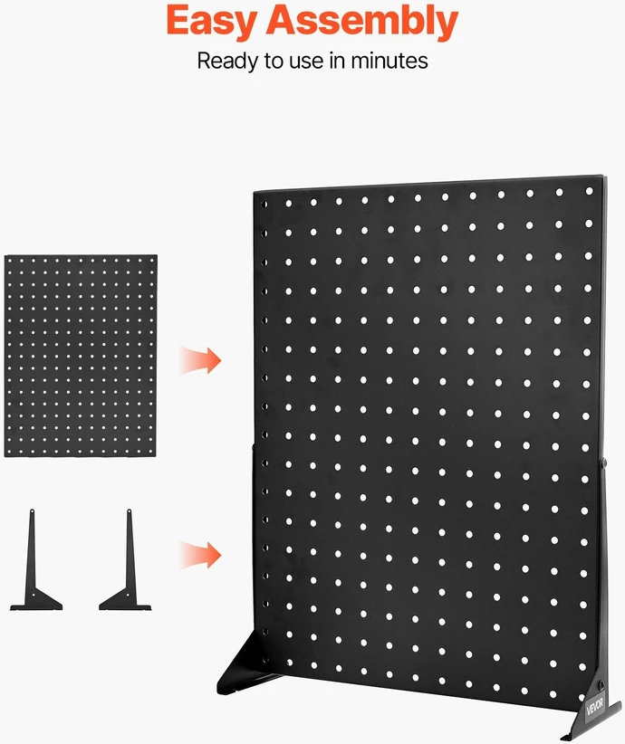 VEVOR stovo pegboard ekranas, juodas (4 vnt.)