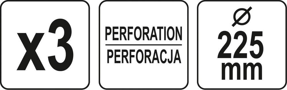Yato PERFORUOTAS ŠLIFAVIMO DISKAS 225 MM, 3 VNT., P150 (YT-846043)