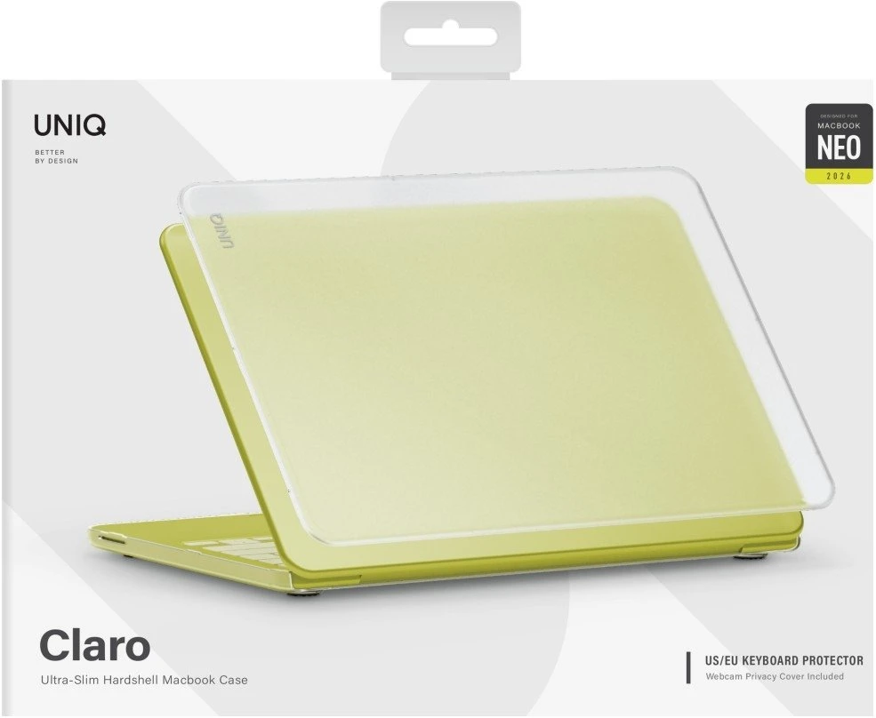 Uniq Claro dėklas, skirtas „MacBook Neo“ – permatomas
