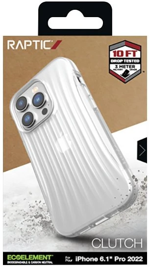 Permatomas biodegradus dėklas iPhone 14 Pro, X-Doria Raptic Clutch