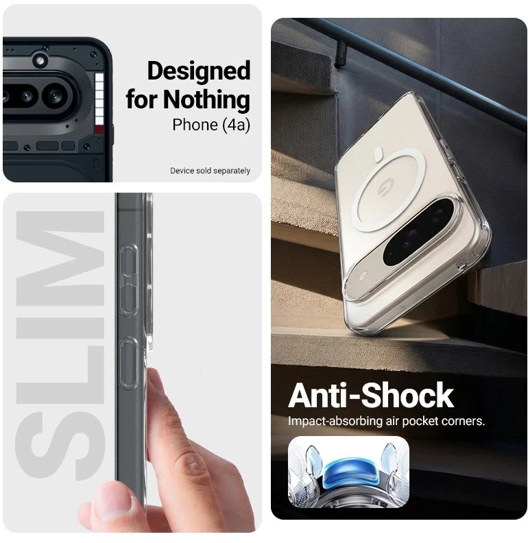 Permatomas „Crong“ dėklas Nothing Phone 4a su MagSafe