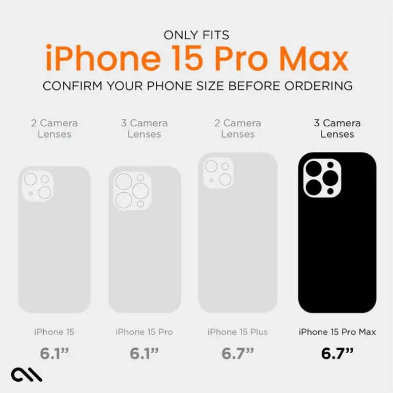 Case-Mate Ultra Tough plus D3O MagSafe - Apple iPhone 15 Pro Max dėklas Clear