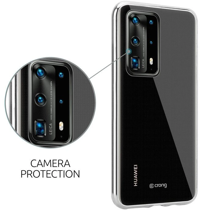 Crong Crystal Slim Cover - Protective dėklas skirtas Huawei P40 Pro Clear
