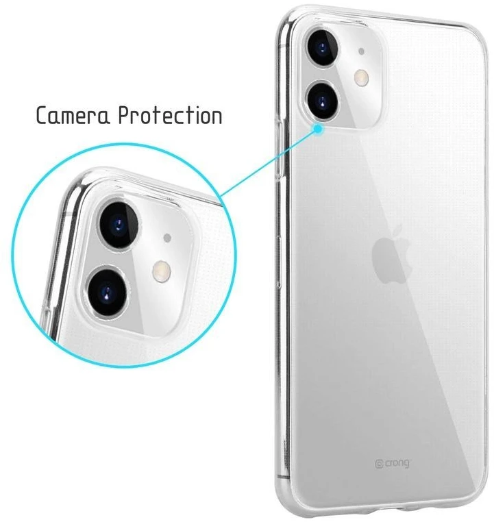 Crong Crystal Slim Cover - Flexible dėklas skirtas Apple iPhone 11 Clear